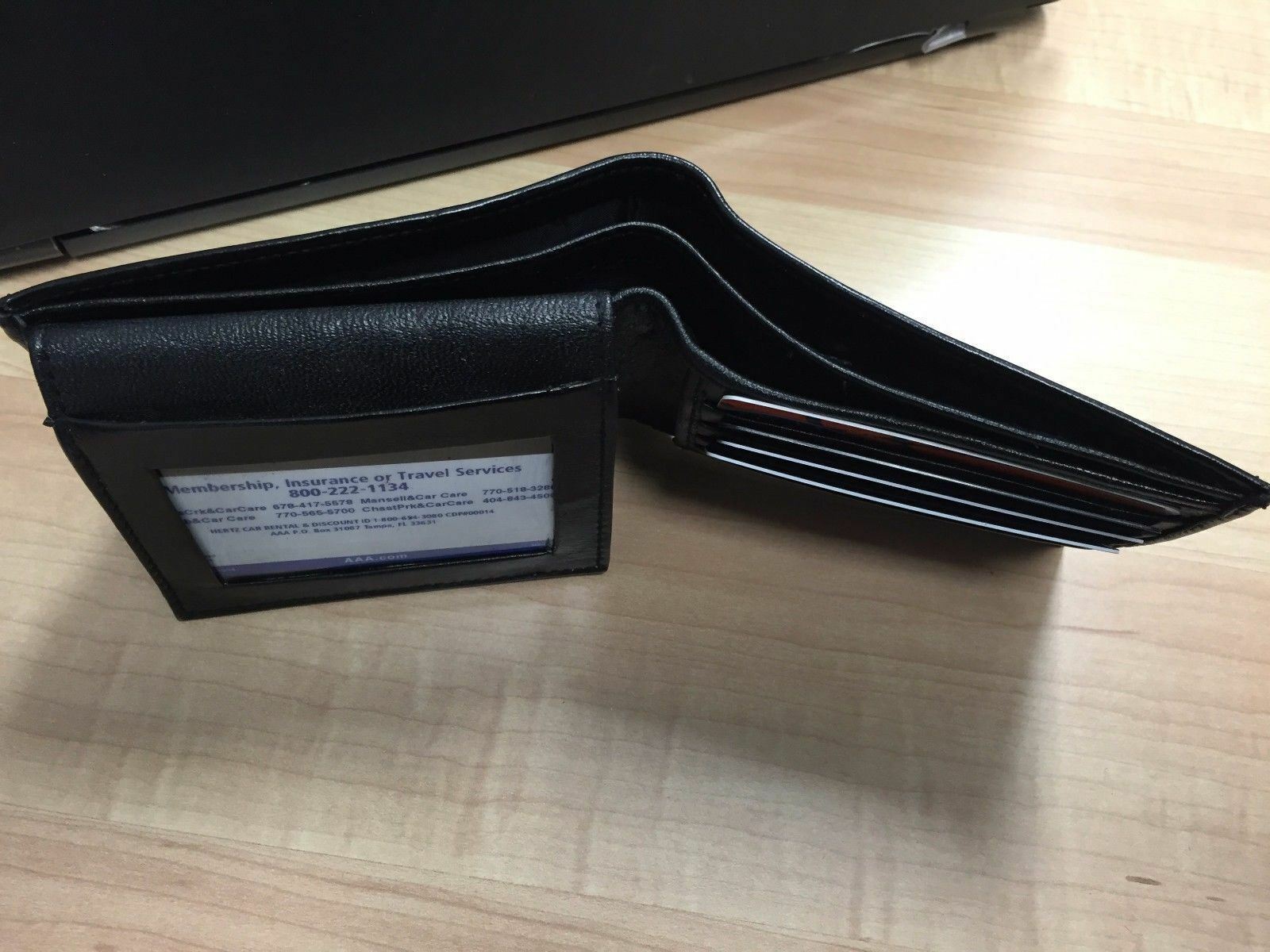 Bifold Wallet Men's Genuine Leather Black Credit/ID Card Holder Slim Purse ENZ Leathers NZHB0008 - фотография #3
