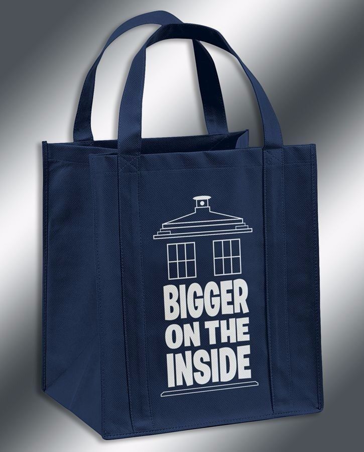 Bigger On The Inside Doctor Who TARDIS Inspired Reusable Grocery Bag Без бренда - фотография #2