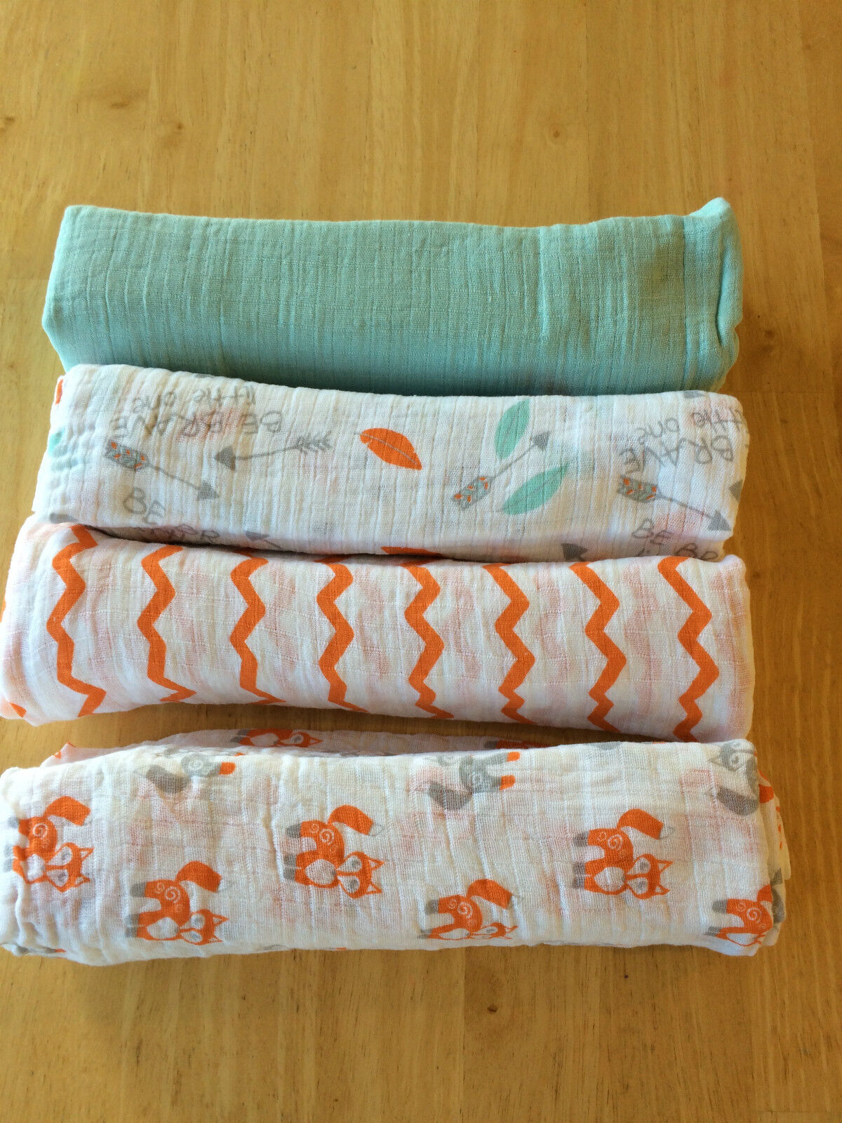 New ADEN AND ANAIS Swaddle Muslin Cotton Blanket Fox Zigzag baby ADEN AND ANAIS