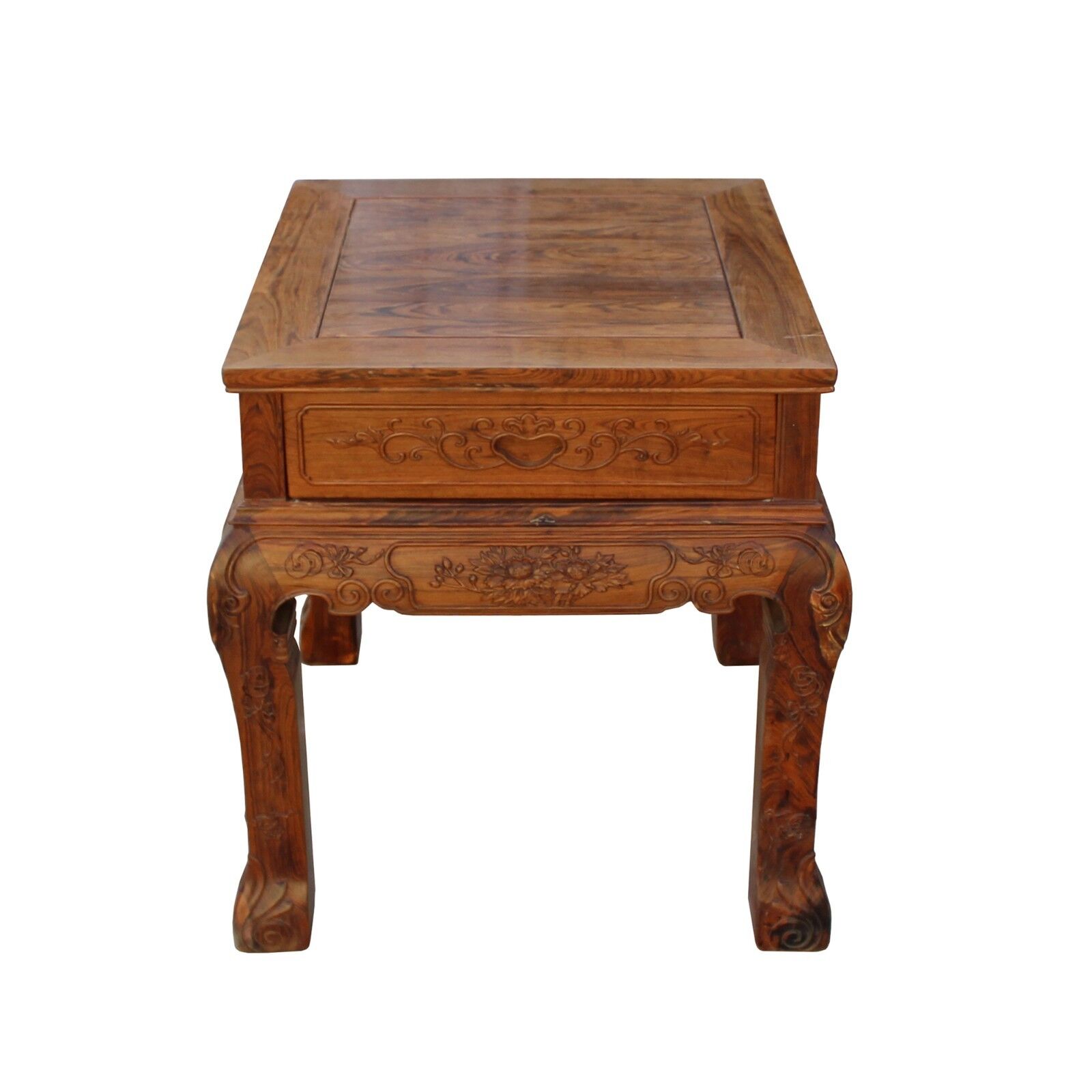 Chinese Oriental Huali Rosewood Flower Motif Tea Table Stand cs4578 Handmade Does Not Apply - фотография #3