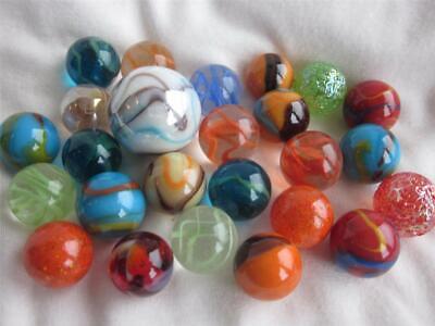 25 RANDOM MIXED ASSORTMENT Game Marbles shooter glass swirl lot Mega Marble Does Not Apply - фотография #3