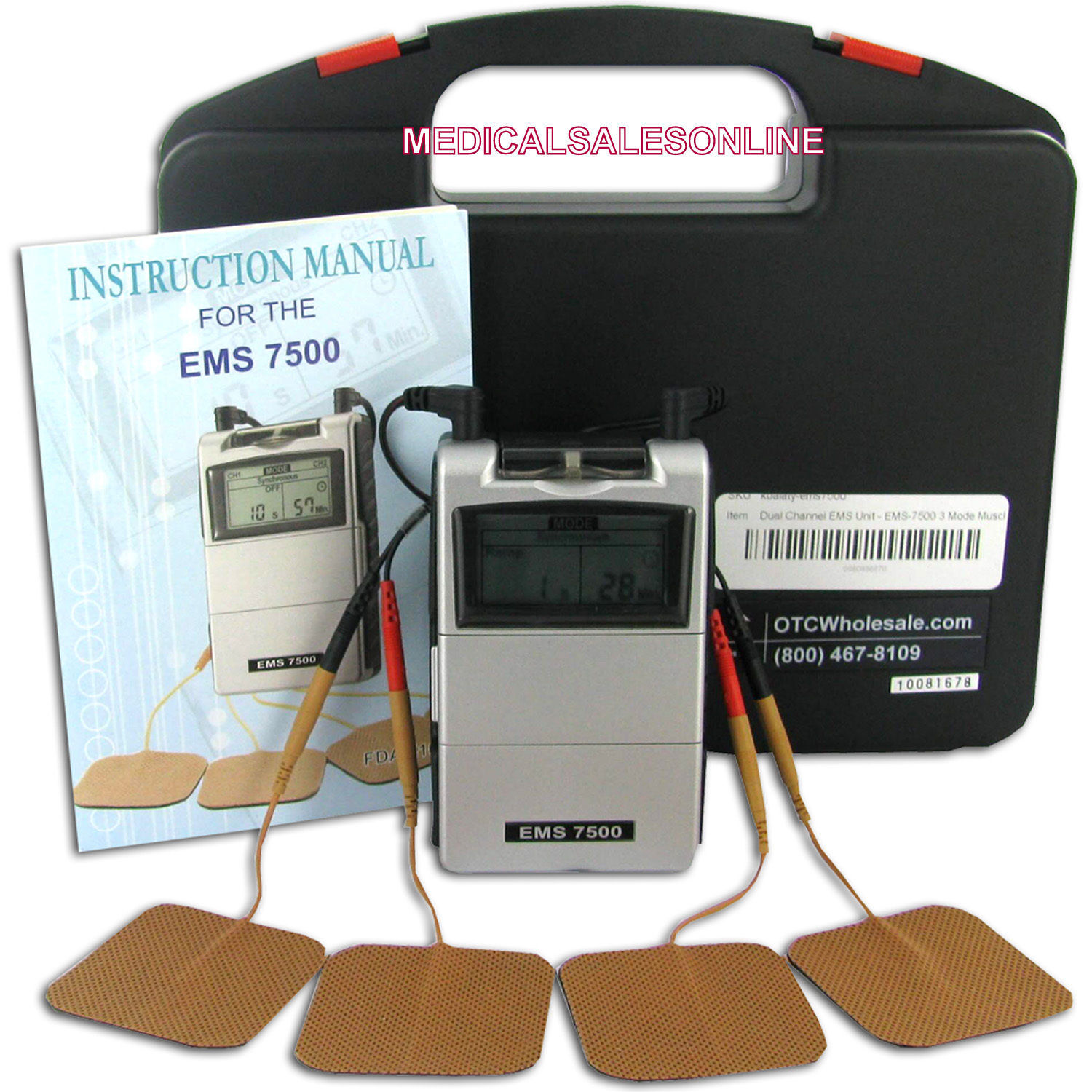 EMS 7500 Muscle Stimulation Therapy Machine Back Chronic Pain Relief TENS NA N A