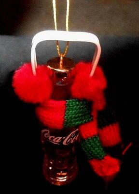 Coca-Cola Contour Bottle Ornament - replica 6.5oz bottle w/ear muffs scarf - New Coca-Cola - фотография #7