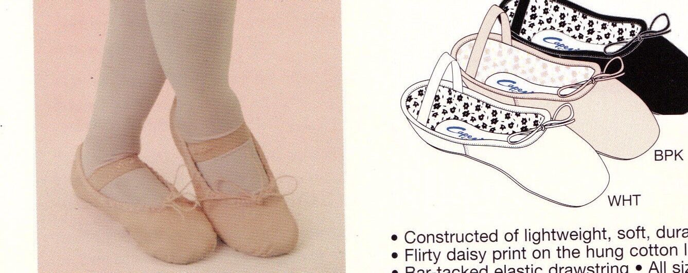 CAPEZIO Daisy #205C GIRLS Sizes BPink Full Sole attached elas Ballet shoes New CAPEZIO 205c
