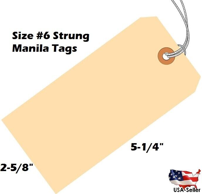 Manila Tags With String Hang Shipping Label Scrapbook Strung Sizes 1 2 3 4 5 6 Pack1 Does Not Apply - фотография #3