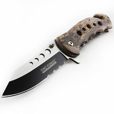7.75" TAC FORCE CAMO SPRING ASSISTED FOLDING KNIFE Blade Pocket Tactical Open Tac-Force TF-498BC - фотография #2