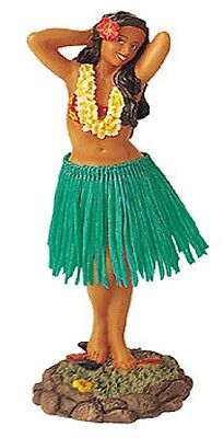 Hawaiian Hawaii Island Car Dashboard Hula Doll Dancer Girl Posing Green # 40623 Без бренда