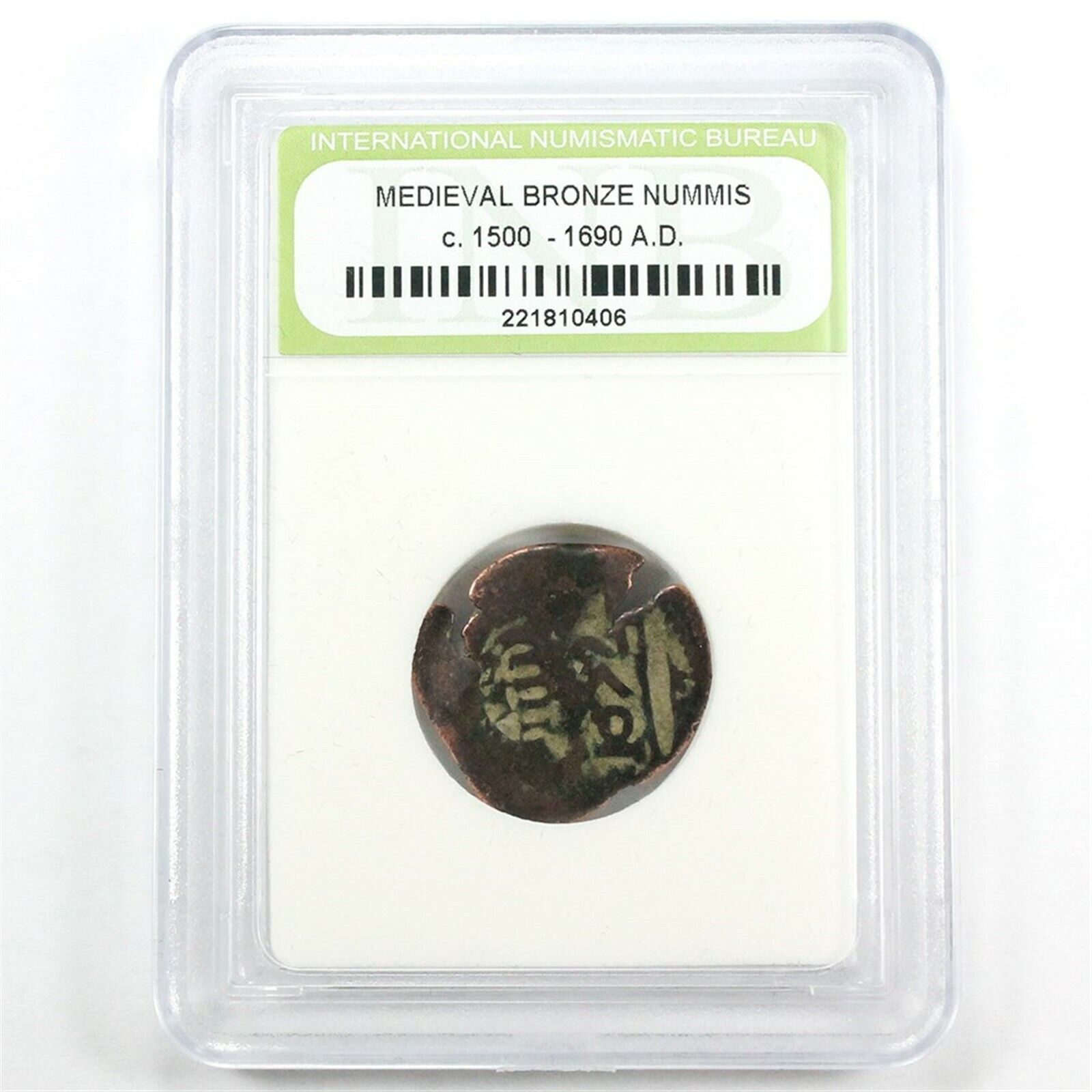 Medieval Bronze Nummis Coin with Clear Date c. 1500 - 1690's A.D. st6732 Без бренда