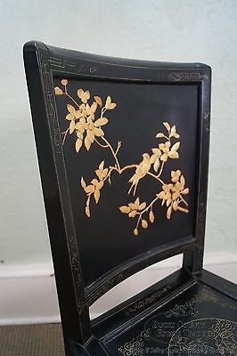 Antique Chinese Black Lacquer Chinoiserie Side Chair NA NA - фотография #8