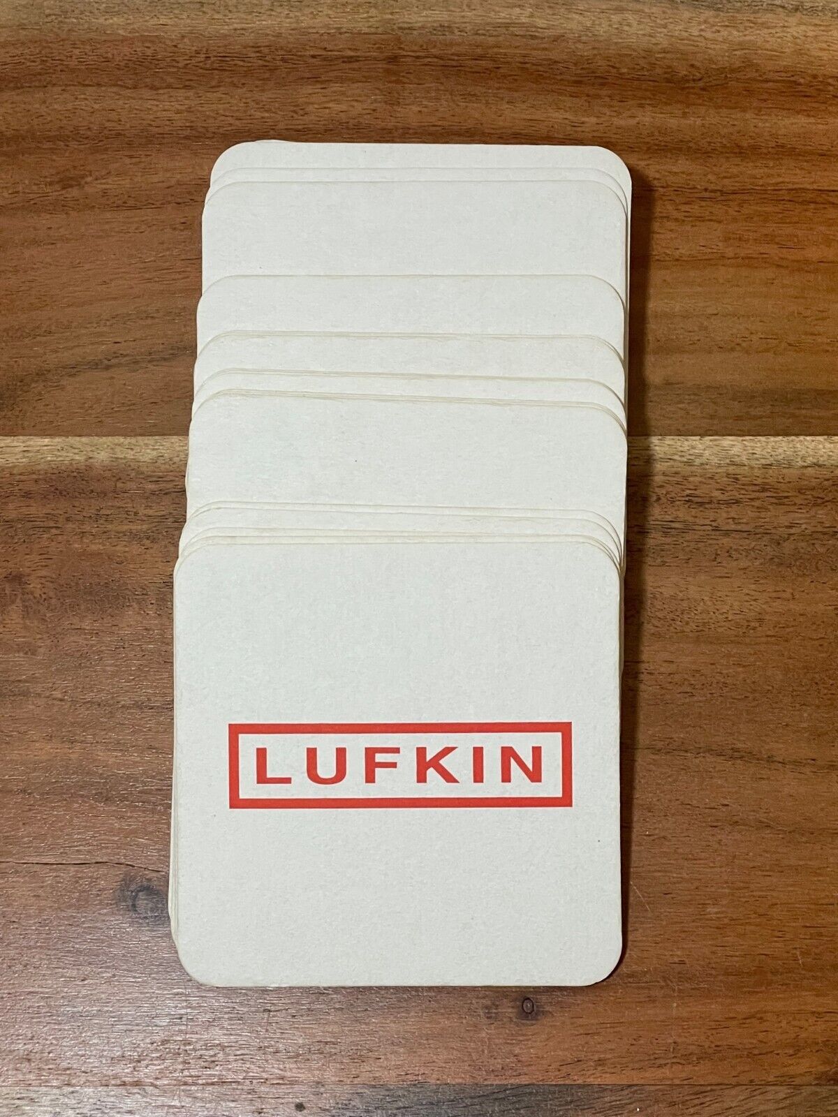 25 PC Vintage Cardboard Drink Coasters, "Lufkin", Lufkin Industries Logo, 4 X 4" Lufkin Industries Logo - фотография #2