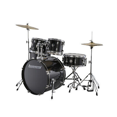 Ludwig Accent Drive Black 5-Piece Drum Set Black Ludwig LC17511