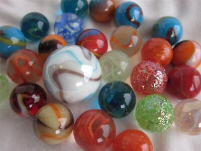 25 RANDOM MIXED ASSORTMENT Game Marbles shooter glass swirl lot Mega Marble Does Not Apply - фотография #4