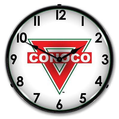 NEW CONOCO RETRO  LED LIGHTED ADVERTISING GAS STATION CLOCK - FREE SHIPPING*  Conoco