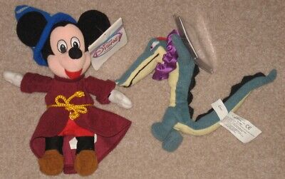 New Disney Store Plush Beanbag FANTASIA Mickey Mouse Alligator Retired Plush  Disney