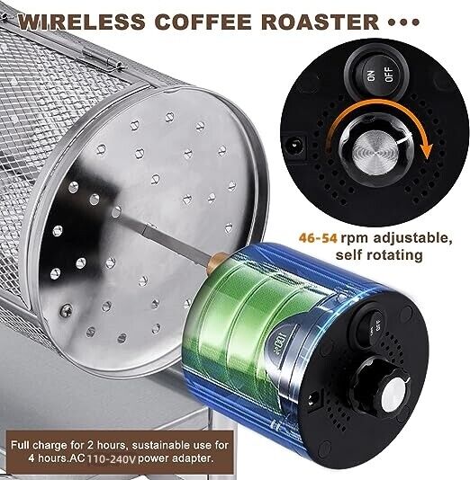 14W Electric Coffee Roaster Machine Coffee Bean Roaster Machine for Home Use Unbranded Does not apply - фотография #4