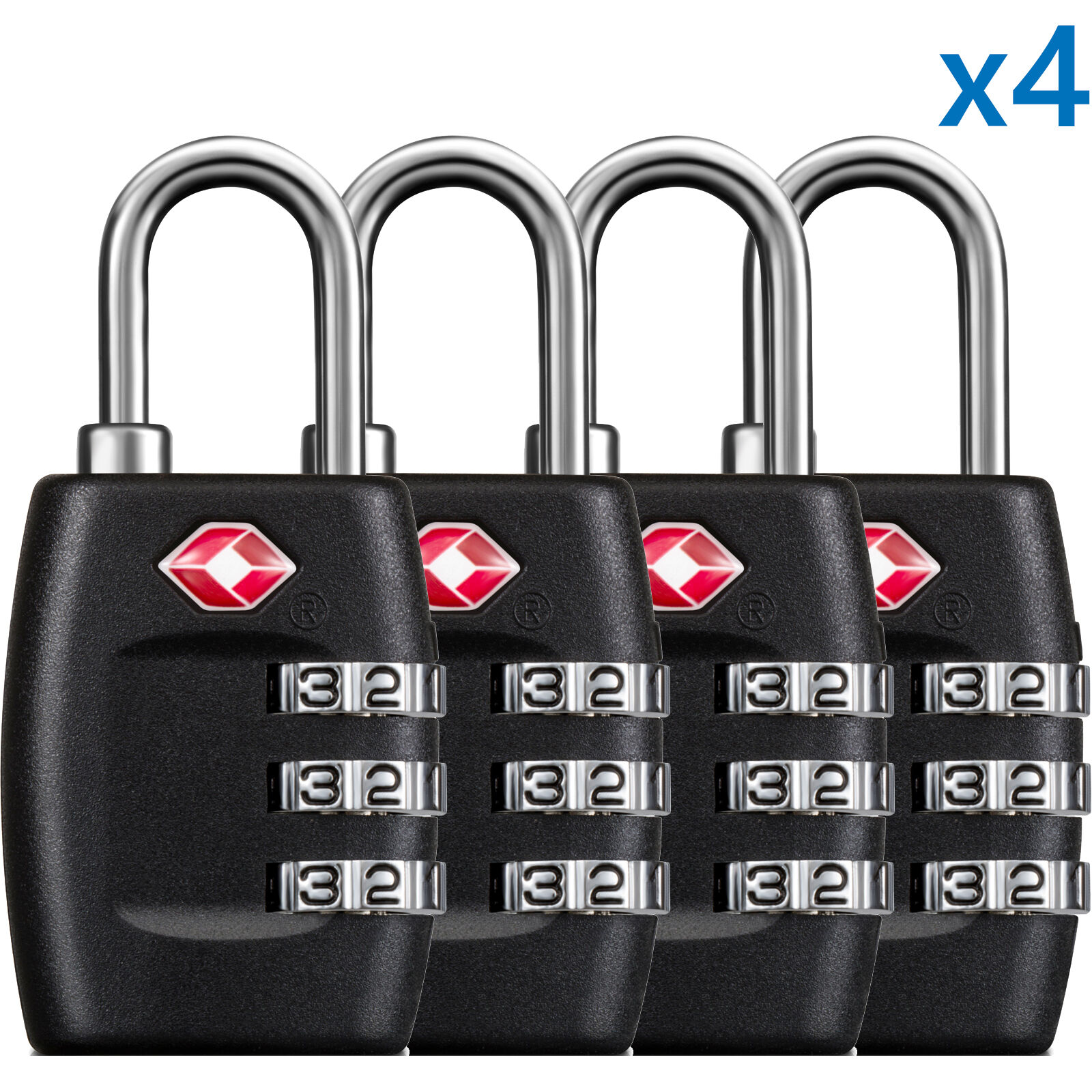 BG 4 x TSA Lock Travel Luggage 3 Digit Combination Resettable NEW TL01 (4 pcs) BG USA BV-TL01-2PAIRS