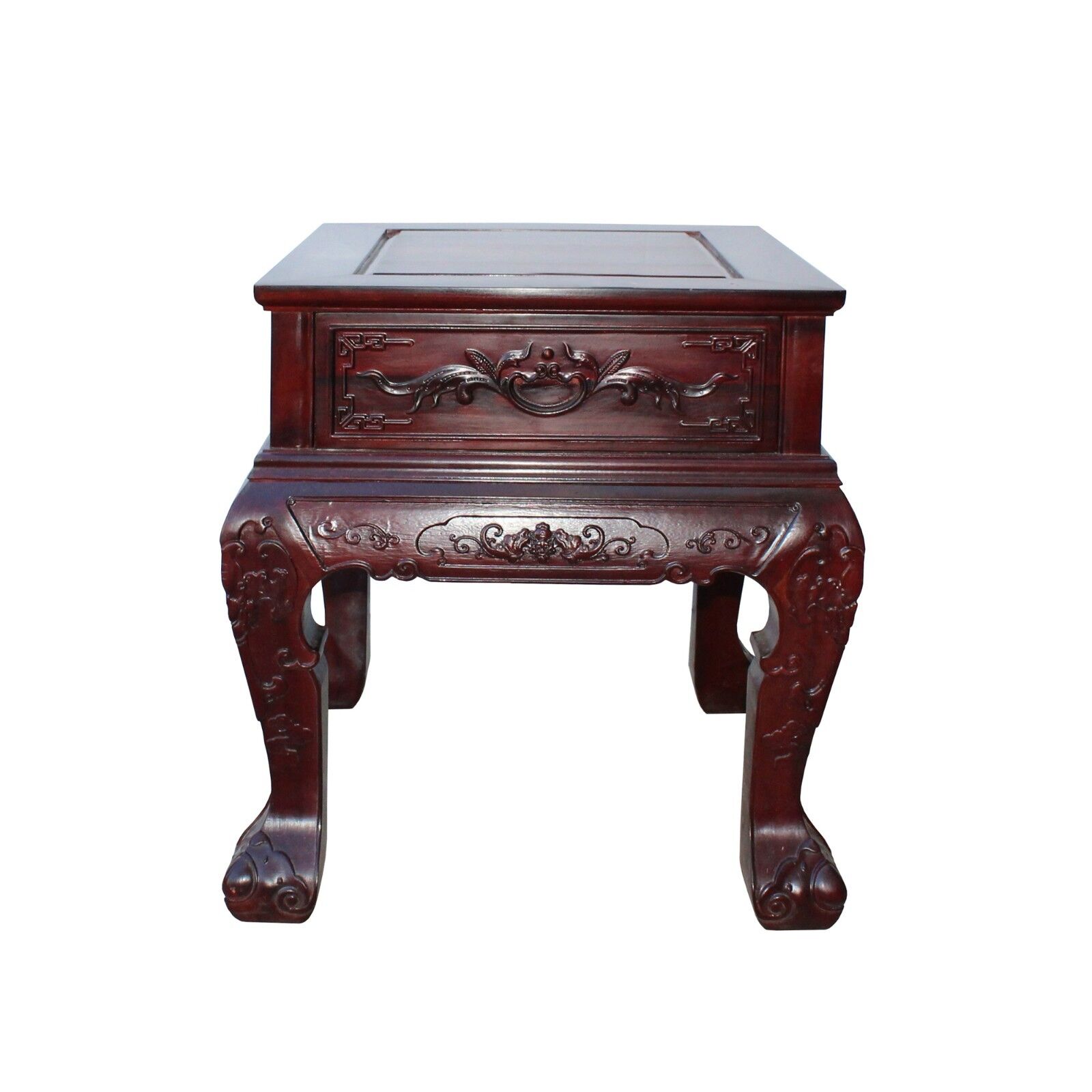 Chinese Oriental Suan Zhi Rosewood Foo Dogs Motif Tea Table Stand cs4536 Handmade Does Not Apply