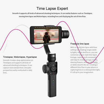 Zhiyun Smooth 4 3-Axis Handheld Mobile Gimbal Stabilizer for iPhone X Samsung S9 Zhiyun Does Not Apply