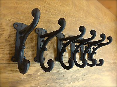 6 BROWN RUSTIC DOUBLE VINE COAT HOOKS ANTIQUE-STYLE CAST IRON 4.5" wall hardware Без бренда