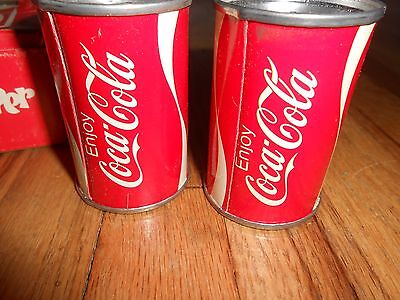 Vintage Coca Cola Coke Advertising Salt  Pepper Shakers Cans in Original Box  Без бренда - фотография #3