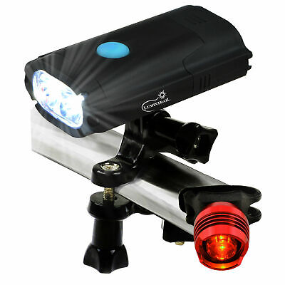 USB Rechargeable Bike Light Set 800 Lumen LED Bike Headlight with Tail Light  Lumintrail LTC-50