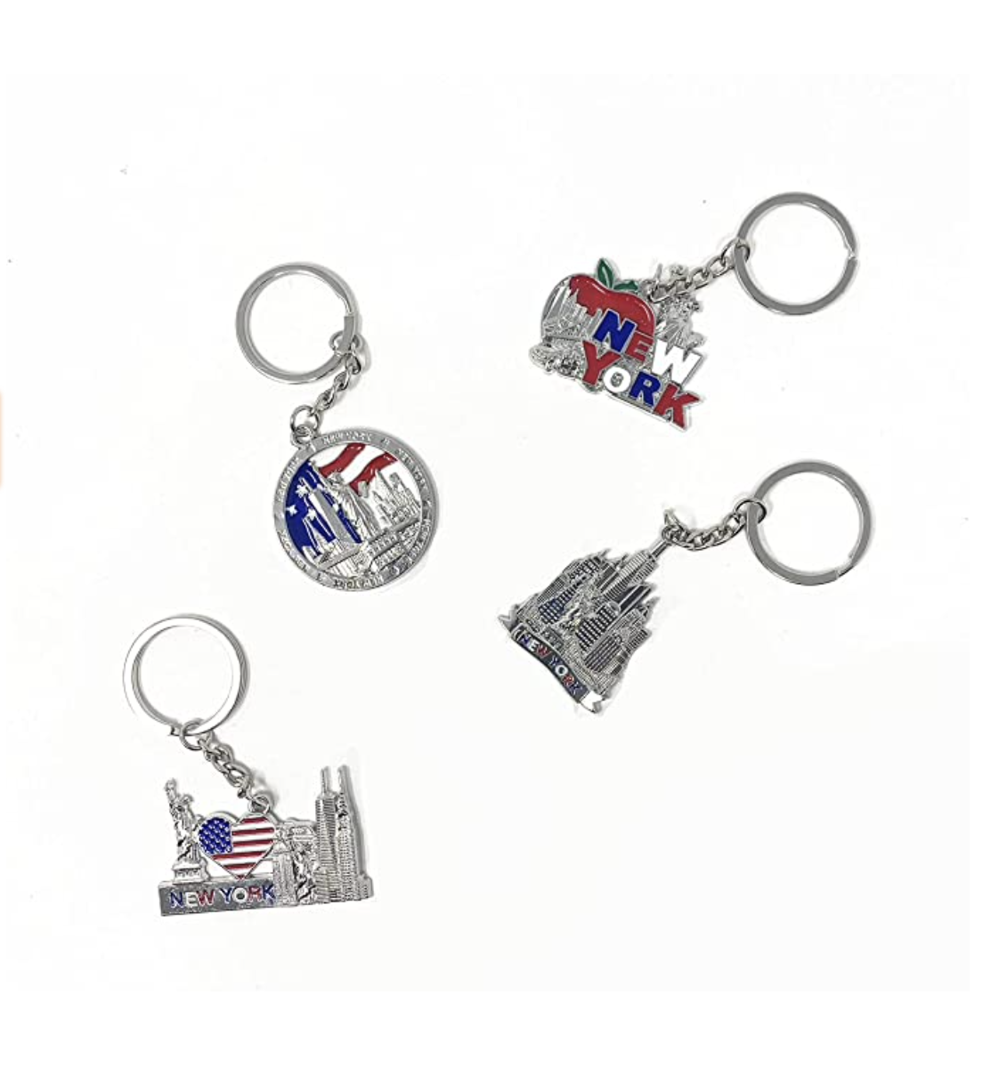 12 Pack New York City Metal Keychains NYC  KeyRing Souvenir Collection, Gift Set Без бренда - фотография #5