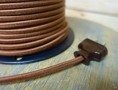 Brown Cotton 2-Wire Cloth Covered Cord, 18ga. Vintage Style Lamps Antique Lights Без бренда - фотография #6