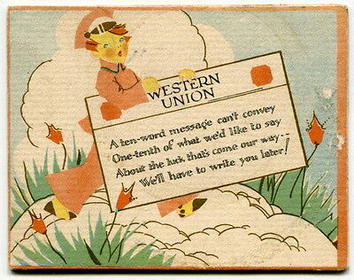 1931 Birth Announcement Card: "Western Union Telegram Style" Без бренда