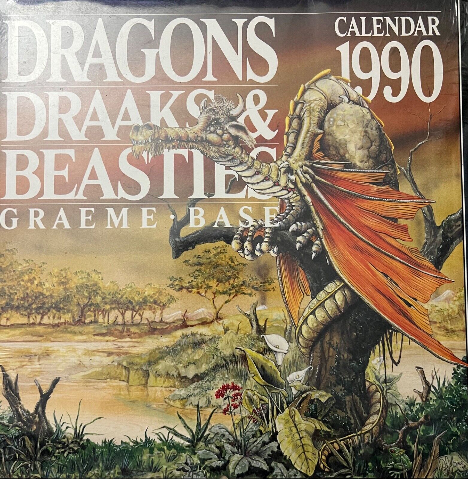 Dragons Draaks & Beasties Graeme Base 1990 Fantasy Art Calendar   Без бренда