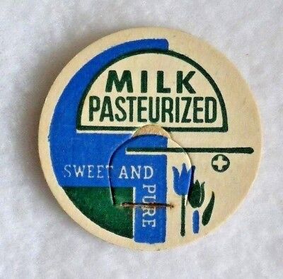 6 Vintage Paper Milk Bottle Caps with Staple Michigan Farm, UNUSED Unknown - фотография #2
