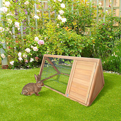 Outside Triangle Shaped Wooden Protective Pet House w/ Ventilating Wire, Yellow PawHut USD3-00160141