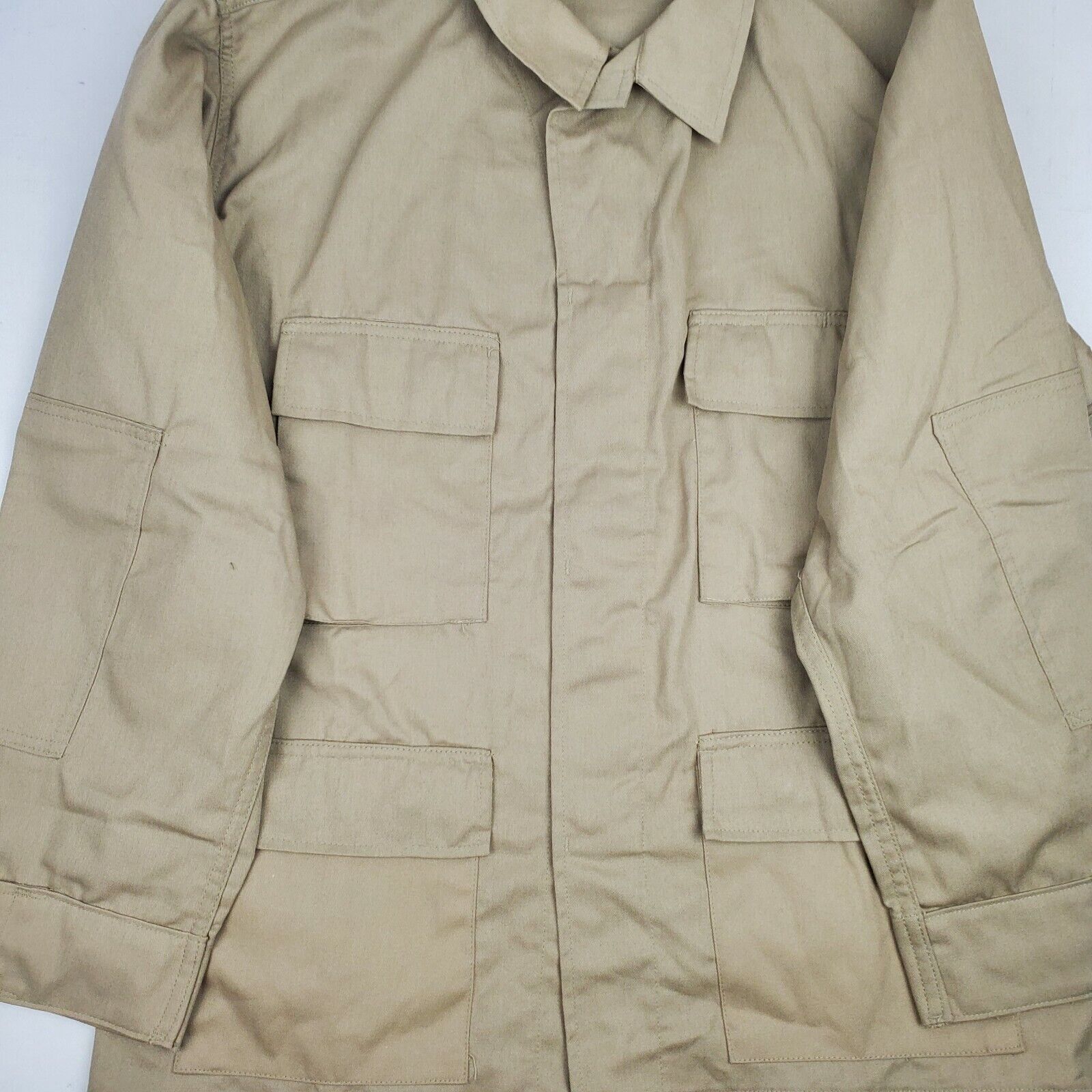 NWOT Tru-Spec Military Khaki Combat Coat Sz Large Regular Long Sleeve Button Up Без бренда - фотография #3