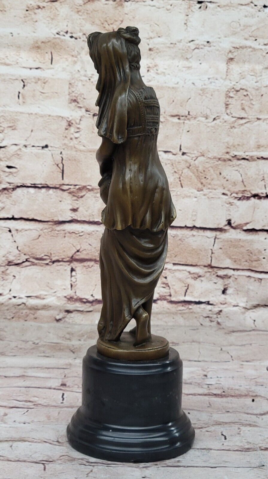 Signed Original Beautiful Maiden Semi Nude Bust Bronze Sculpture Marble Gift Без бренда - фотография #6