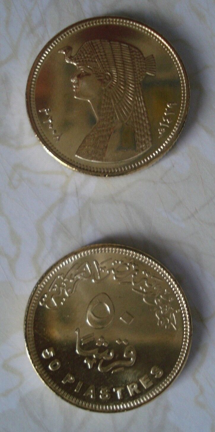 Original Antique Ancient Egyptian 50 Piasters Coin (Cleopatra Version) Age 7-20 Без бренда - фотография #4