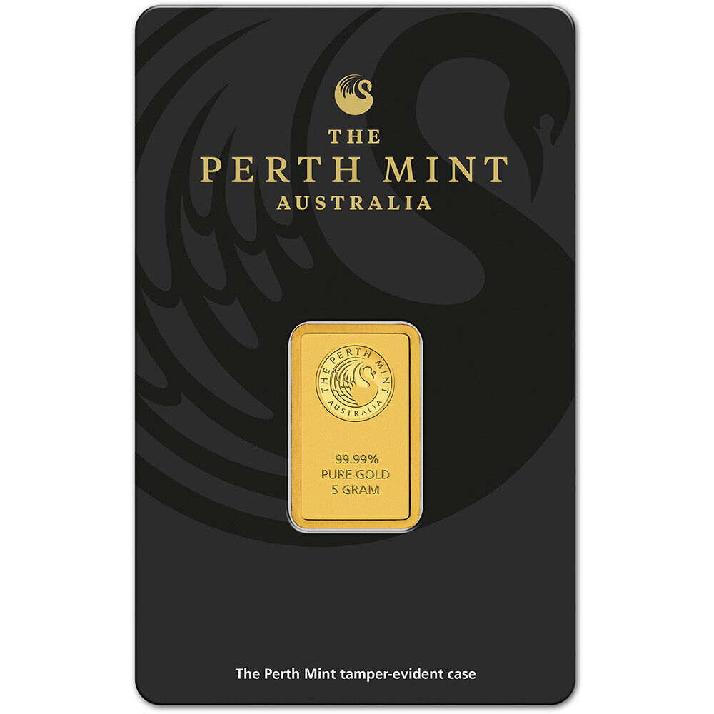 5 gram Gold Bar - Perth Mint - 99.99 Fine in Assay Без бренда