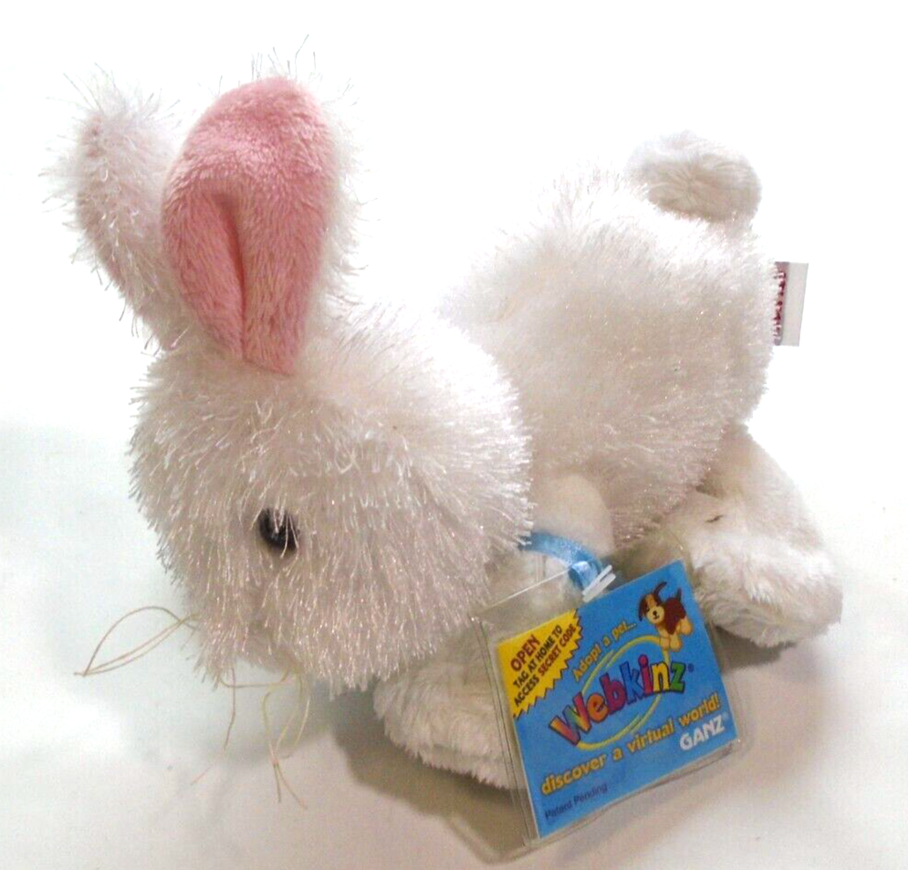 NWT Ganz Webkinz Lil’Kinz 8" White Rabbit Bunny Plush HM078 Sealed Code Webkinz HS078 - фотография #2