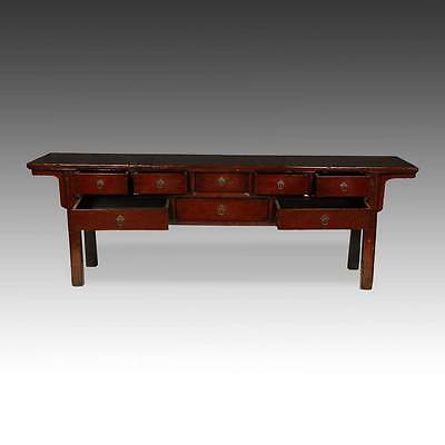 ANTIQUE CHINESE QING CONSOLE CABINET TABLE RED LACQUER FURNITURE CHINA 19TH C.  Без бренда - фотография #2