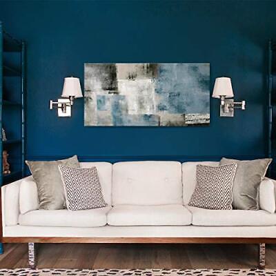 Blue Abstract Wall Art Decor Hand Painted Oil 20x40 Abstract Blue 50100 Does not apply Does Not Apply - фотография #5