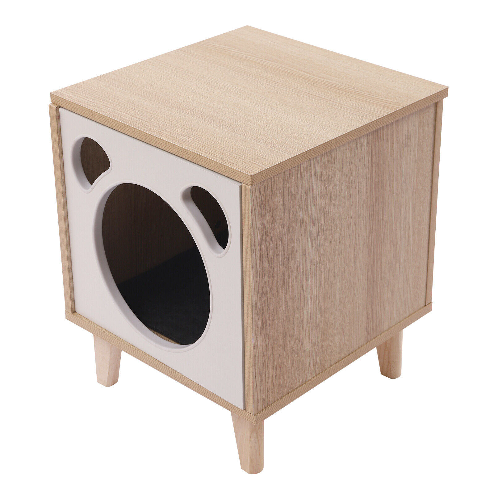 Wooden Nightstand Cat Bed Storage End Table Enclosure Bedside Organizer Modern Unbranded Does not apply - фотография #4