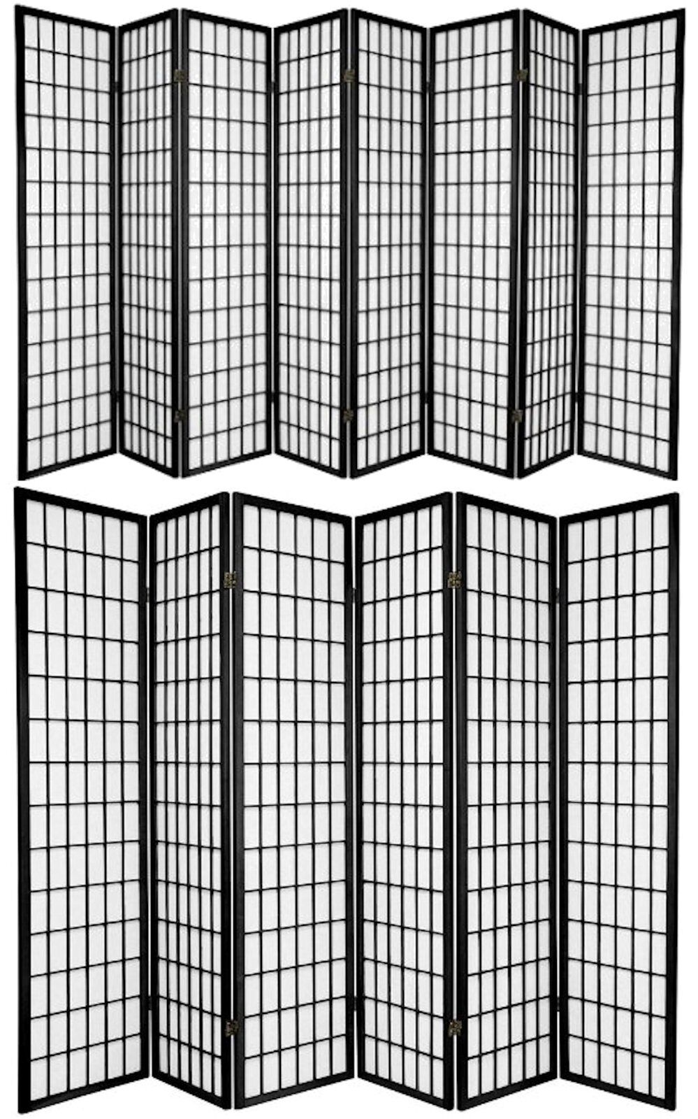 3,4,5,6,8, 10 Panel Japanese Oriental Style Shoji Screen Room Divider Black Legacy Decor 320 BK