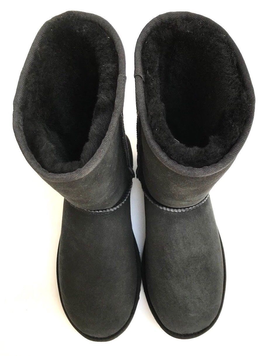 Ugg Classic Short II Suede Sheepskin Black Water Resistant Women's Boots 1016223 UGG Australia Classic Short II - фотография #8