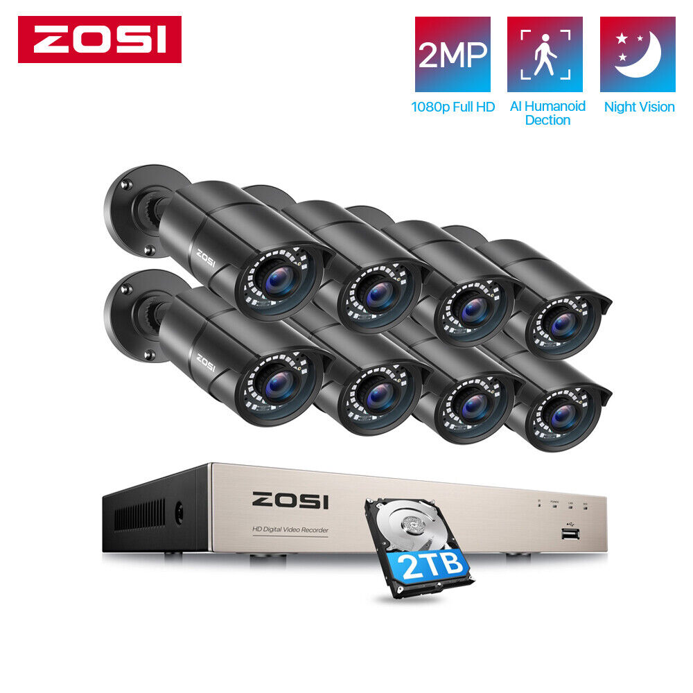 ZOSI  8CH H.265+ 5MP Lite 1080p Outdoor Security Camera SystemCCTV DVR for Home ZOSI Does Not Apply