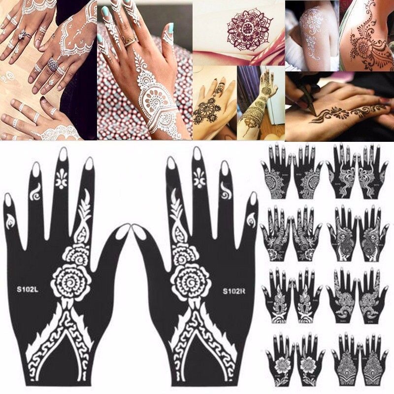 India Henna Cones Temporary Tattoo Stencils Kit for Hand Arm Body Art Decal Unbranded/Generic Does not apply