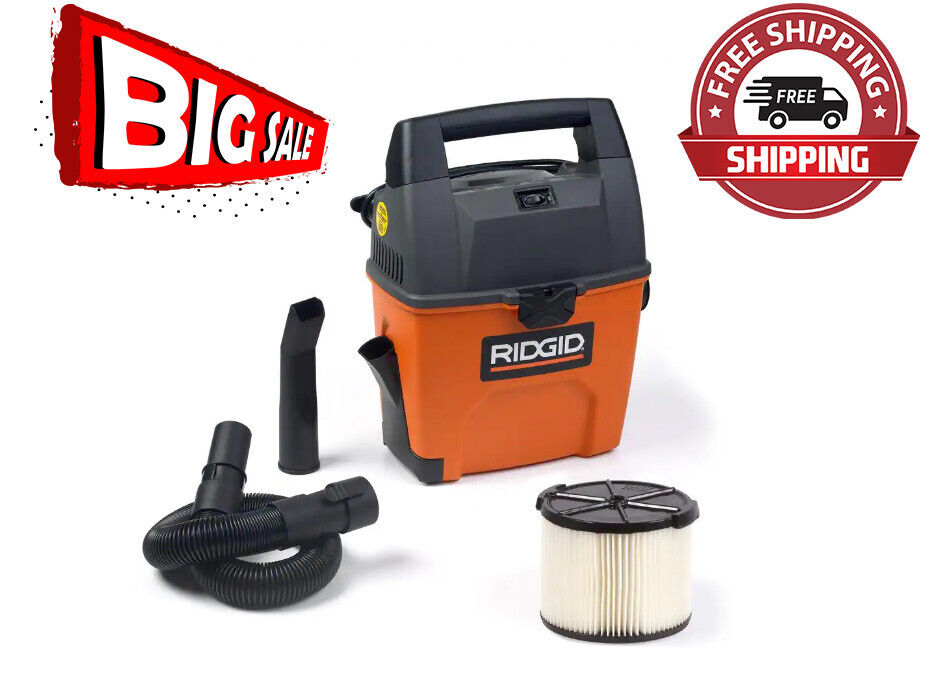 Rigid Wet Dry Vacuum Small Portable Shop Vac Cleaner Hose Lightweight 3Gal. NEW RIDGID WD3050