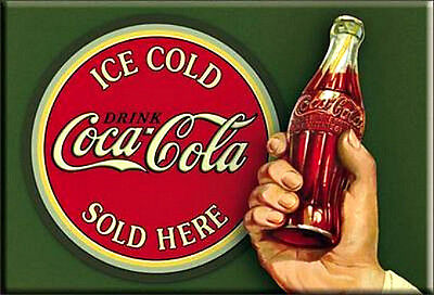 DRINK ICE COLD Coca- Cola SOLD HERE 2 by 3 Inch  Miniature Sign Magnet Coke  Без бренда