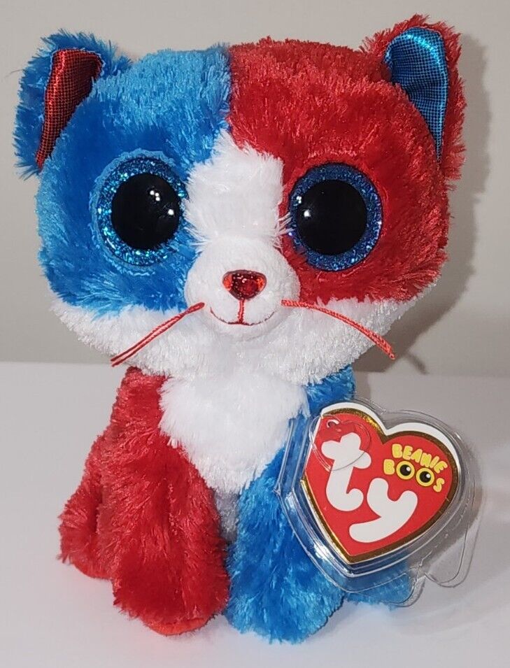 Ty Beanie Boos - FIRECRACKER the Patriotic Cat 6" (Claire's Exclusive) NEW MWMT Ty - фотография #2