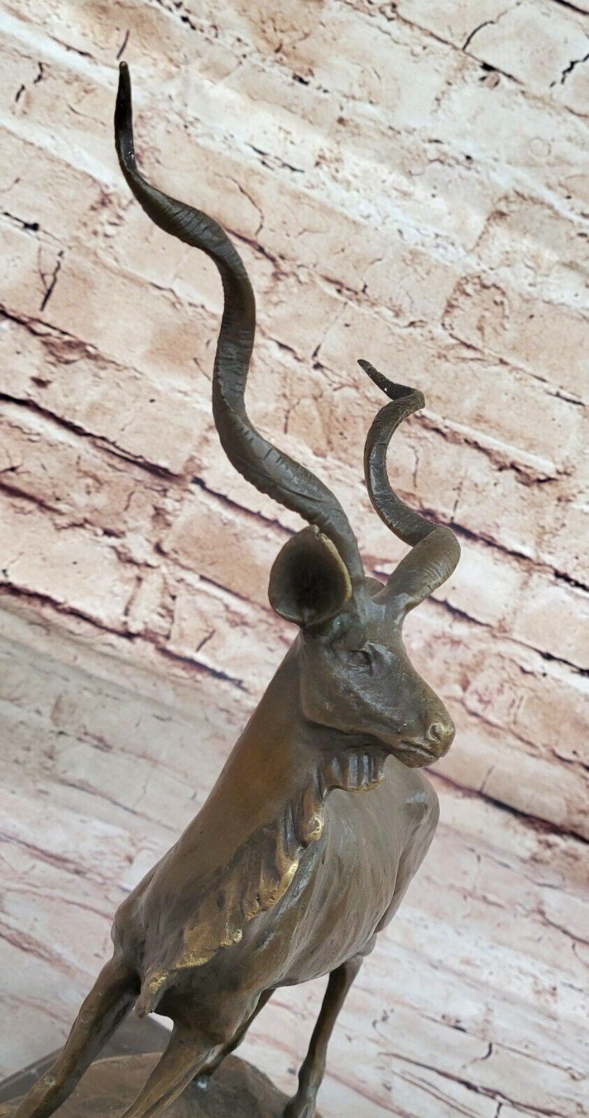 Bronze Sculpture Gazelle Hand Made Masterpiece Detailed Marble Base Figure Sale Без бренда - фотография #8