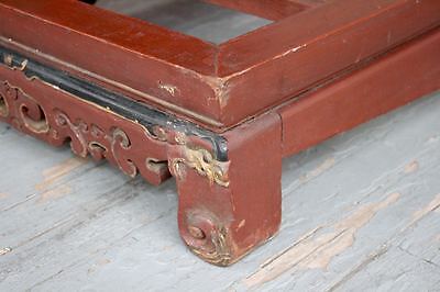 Large Antique Chinese Hand Carved Dragon Wood Table. Lattice Panel Pedestal RARE Без бренда - фотография #9