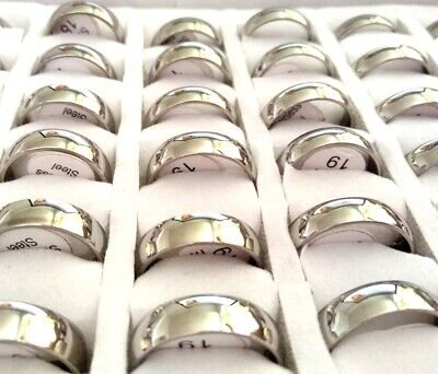 100pcs Quality Comfort-fit 6mm Band Stainless Steel Wedding Rings Wholesale lots Unbranded - фотография #5