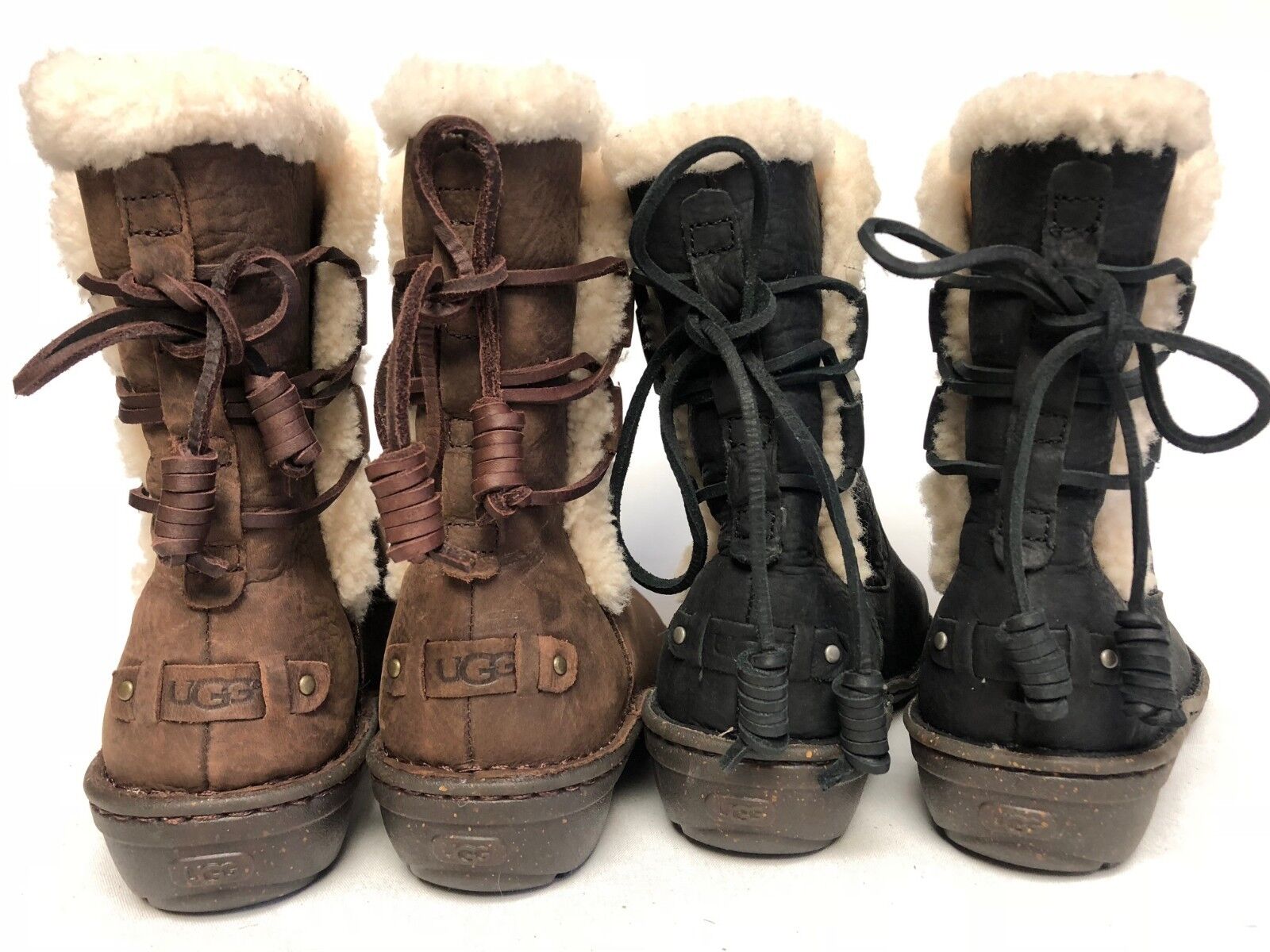 UGG Australia 1007760 Akadia Stout / Black Winter Booties Lace Up Boots Leather UGG Australia - фотография #6